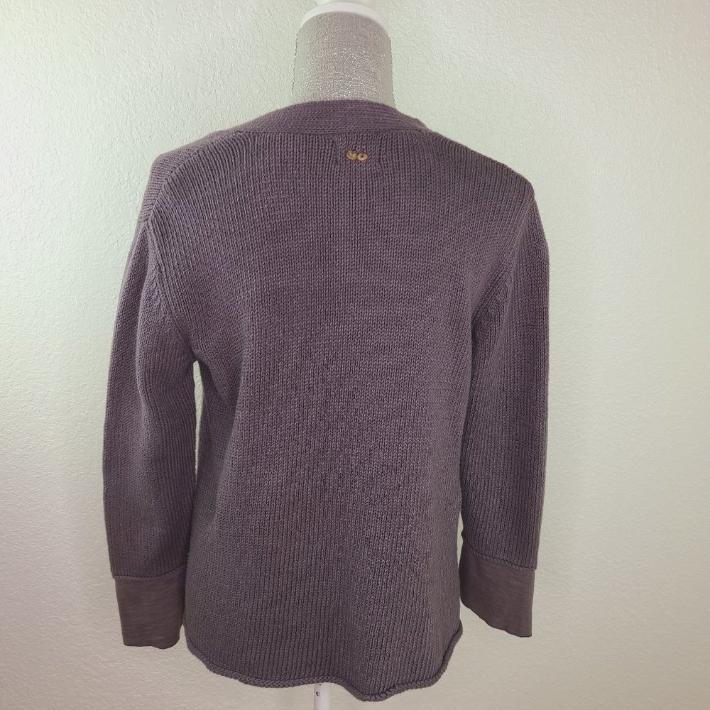 Pure Handknit Boho Gray Cardigan Sweater - Picture 7 of 9